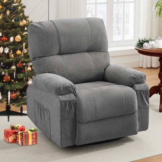 Fauteuil inclinable, fauteuil pivotant à 360 degrés, équipé d'un coussin moelleux et d'un dossier, fauteuil confortable