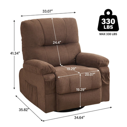 Fauteuil inclinable, fauteuil pivotant à 360 degrés, équipé d'un coussin moelleux et d'un dossier, fauteuil confortable