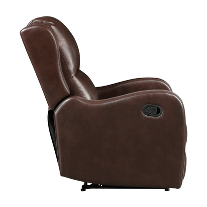 Fauteuil inclinable 1 pièce, assise confortable, rembourrage en similicuir, meubles de salon en bois massif