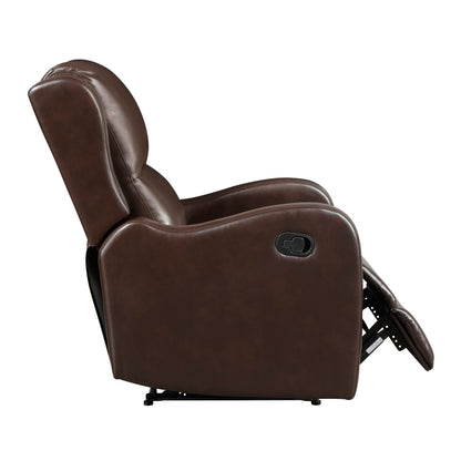 Fauteuil inclinable 1 pièce, assise confortable, rembourrage en similicuir, meubles de salon en bois massif