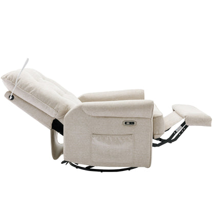 Fauteuil inclinable pivotant à 270 degrés avec port USB, poche latérale et lampe tactile