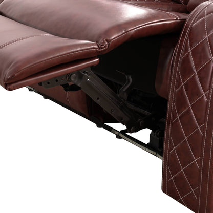 Fauteuil inclinable sectionnel en cuir respirant rouge pour salon