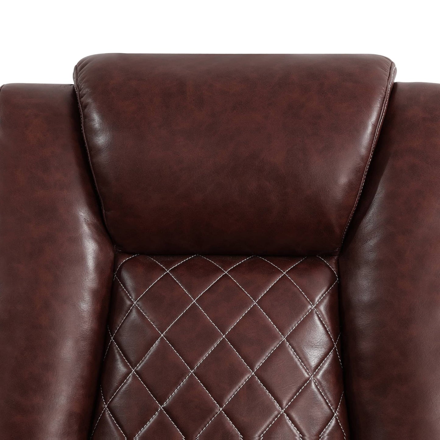 Fauteuil inclinable sectionnel en cuir respirant rouge pour salon