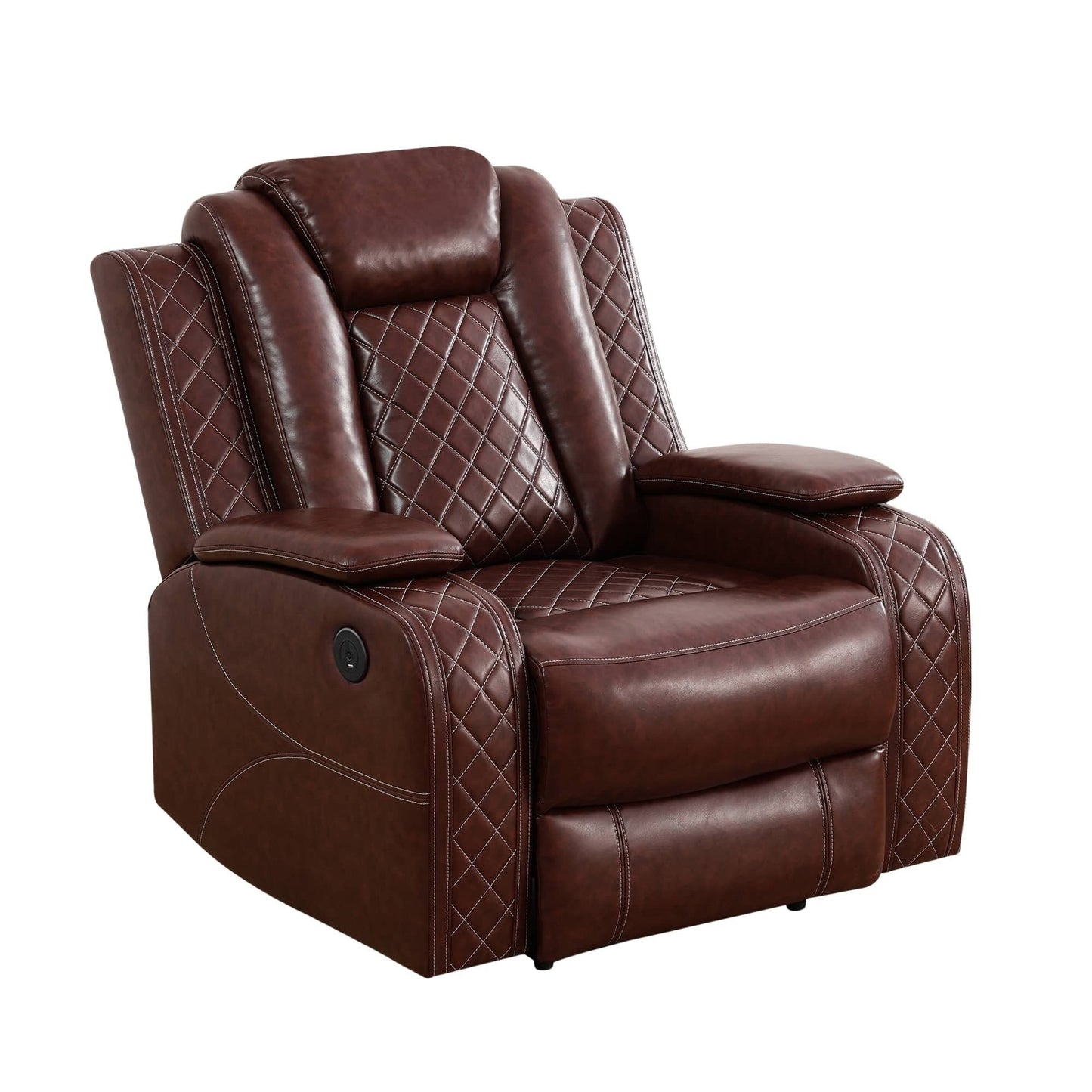 Fauteuil inclinable sectionnel en cuir respirant rouge pour salon