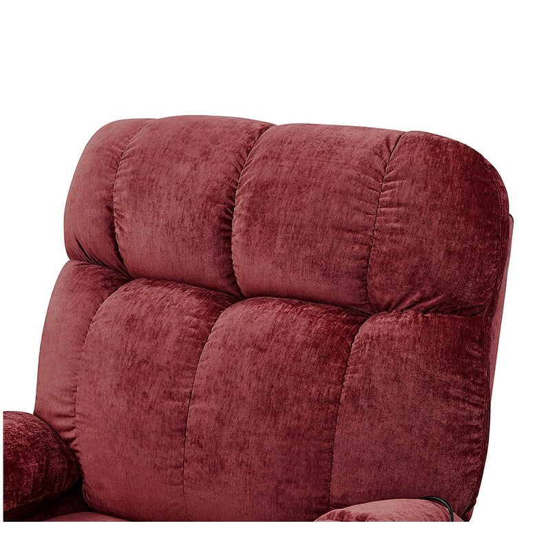 Fauteuil inclinable rouge à double moteur OKIN pour personnes âgées avec chauffage, massage, inclinaison à 180° et dossier/repose-pieds réglable