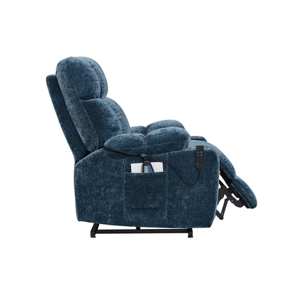 Fauteuil inclinable électrique OKIN rouge à double moteur avec dossier réglable, repose-pieds, chauffage et massage 8 points pour personnes âgées