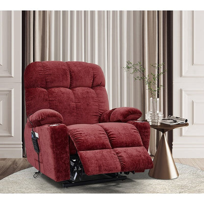 Fauteuil inclinable électrique OKIN rouge à double moteur avec chauffage, massage et position allongée