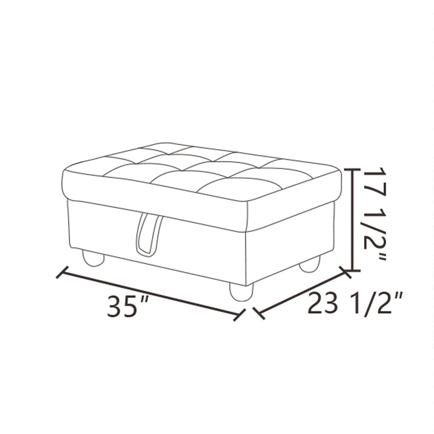 Pouf de rangement de salon en flanelle rouge et PVC