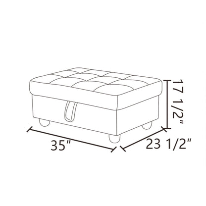 Pouf de rangement de salon en flanelle rouge et PVC