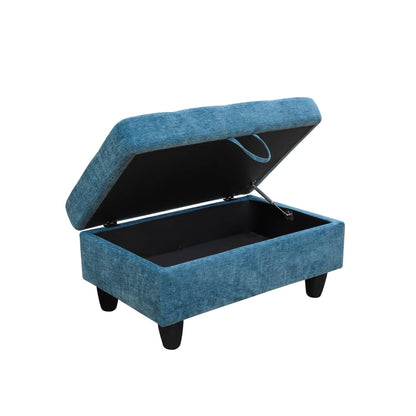 Pouf de rangement de salon en flanelle rouge et PVC