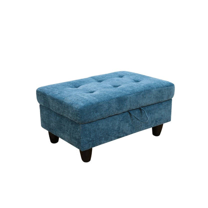 Pouf de rangement de salon en flanelle rouge et PVC