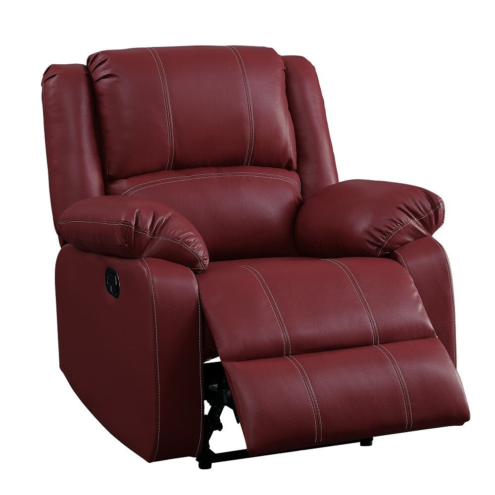 Fauteuil inclinable à bascule en cuir synthétique rouge