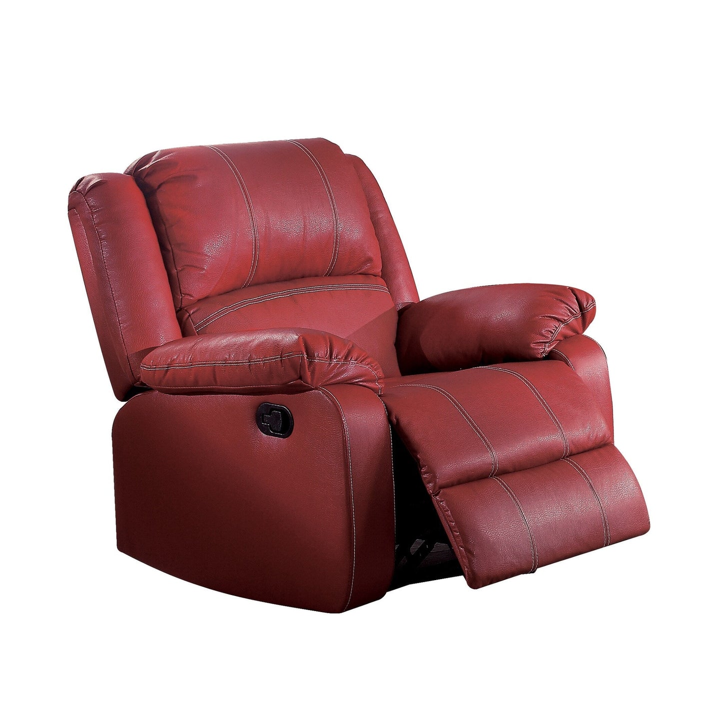 Fauteuil inclinable à bascule en cuir synthétique rouge