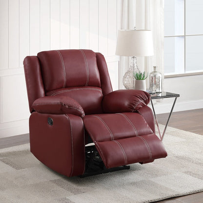 Fauteuil inclinable à bascule en cuir synthétique rouge