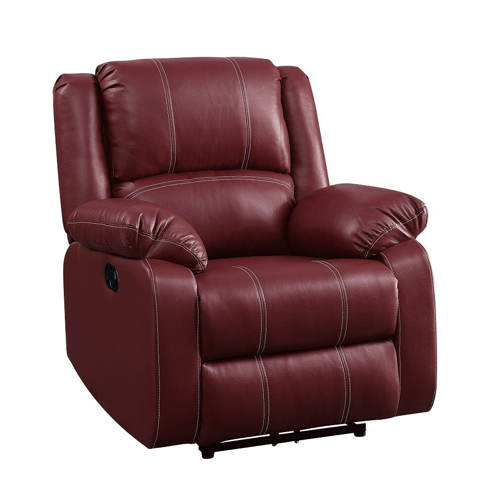 Fauteuil inclinable à bascule en cuir synthétique rouge