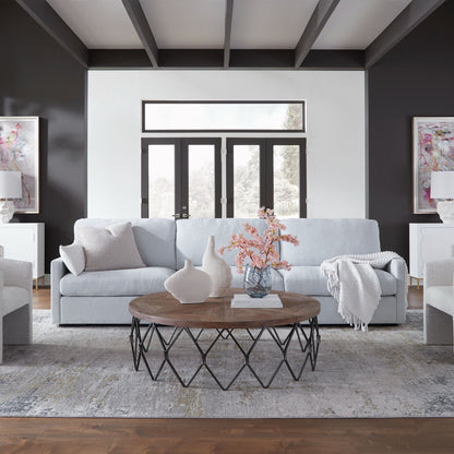 Siège modulaire Refuge Solid avec accoudoir droit pour canapé sectionnel - 43,25 po - Bleu ciel