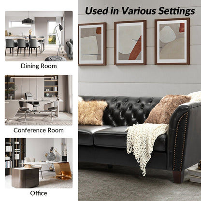 Canapé capitonné Regina 82,5 en cuir véritable pour salon par HULALA HOME