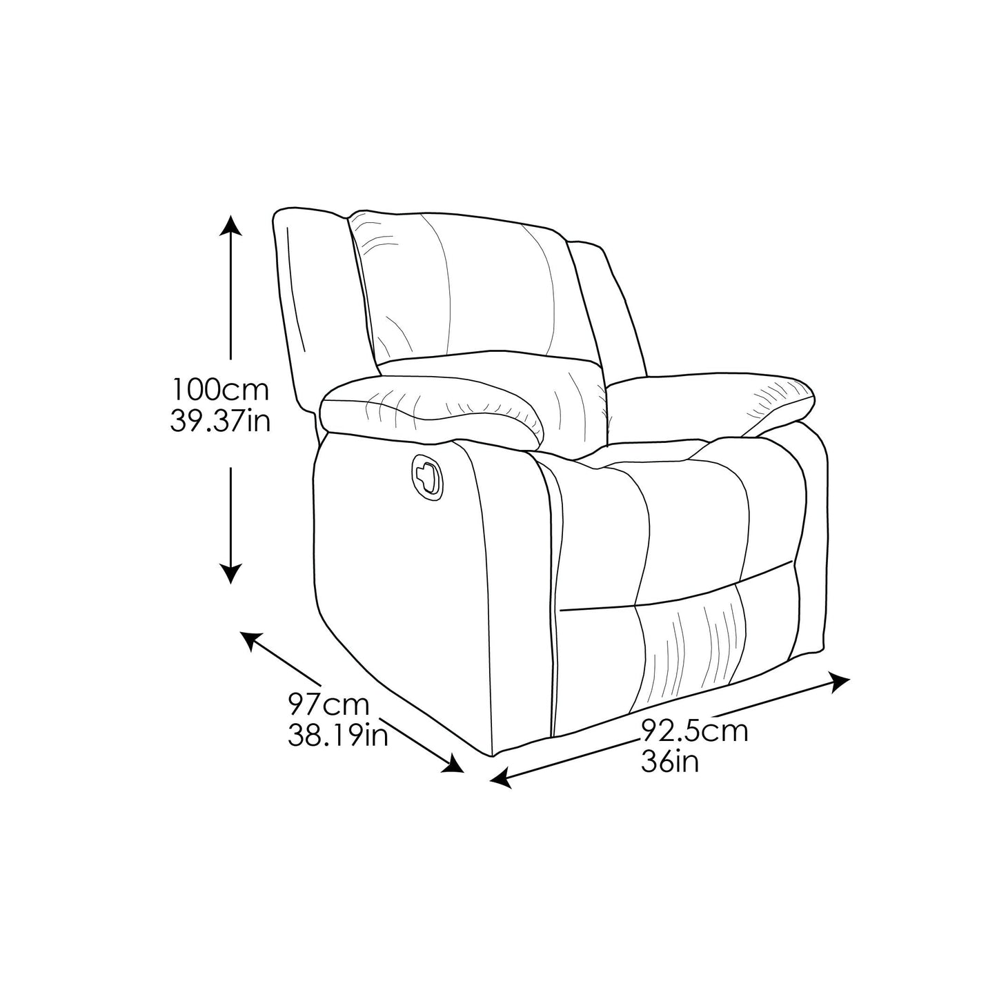 Fauteuil inclinable manuel Porter en similicuir par iLounge