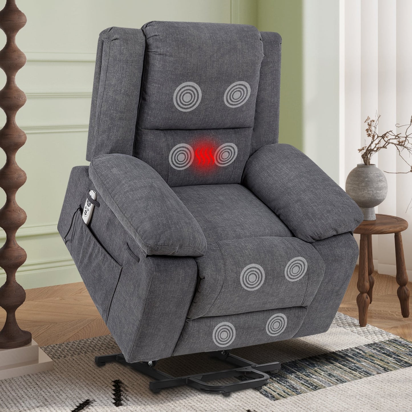 Fauteuil inclinable électrique multifonction avec télécommande pour personnes âgées