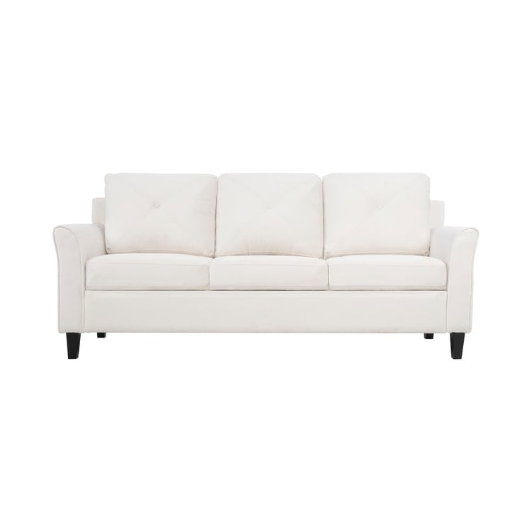 Canapé élégant combiné : canapé Chesterfield avec accoudoirs roulés et accoudoirs évasés capitonnés à boutons, canapé en microfibre pour petits espaces