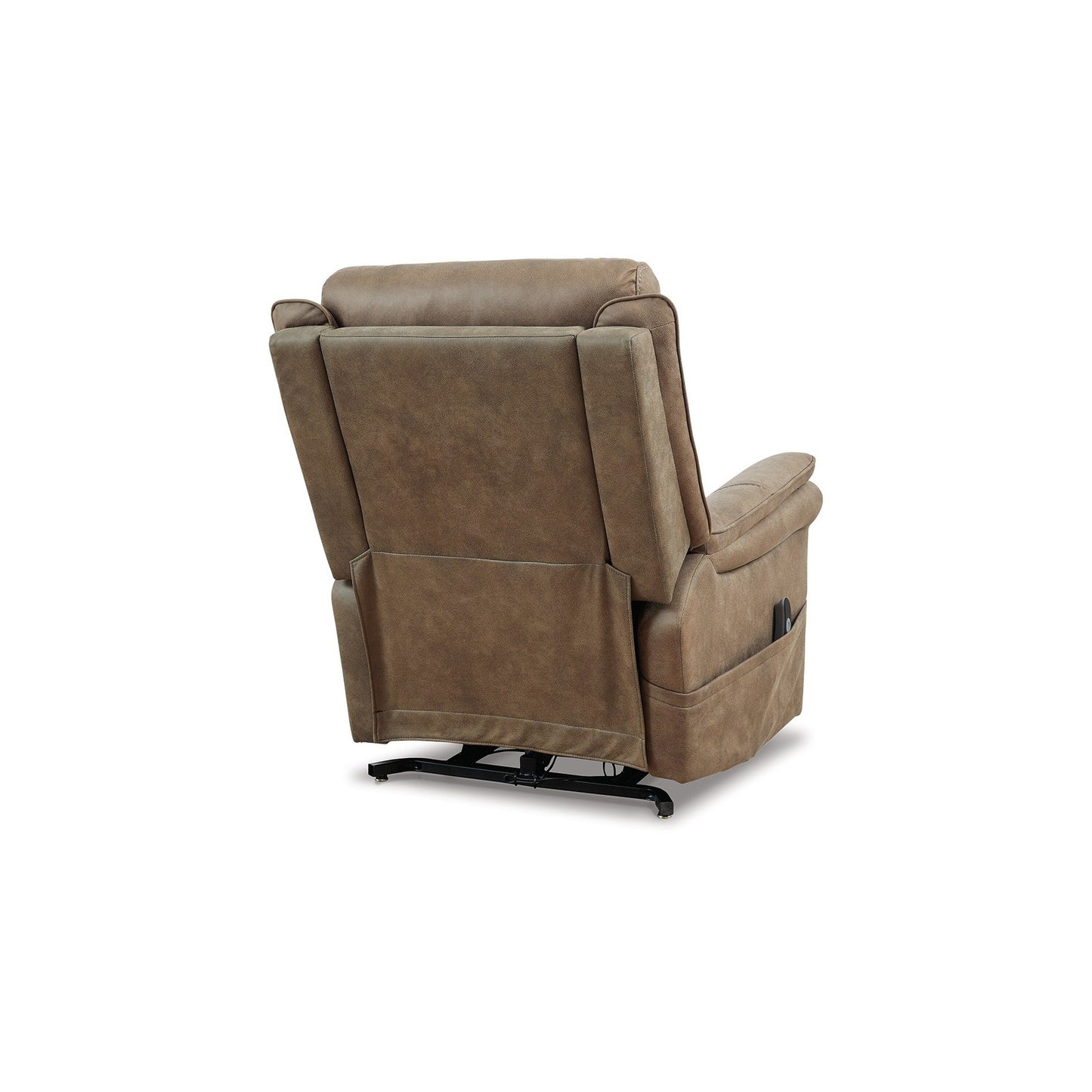 Fauteuil inclinable électrique Rezze, mousse, similicuir marron bois flotté