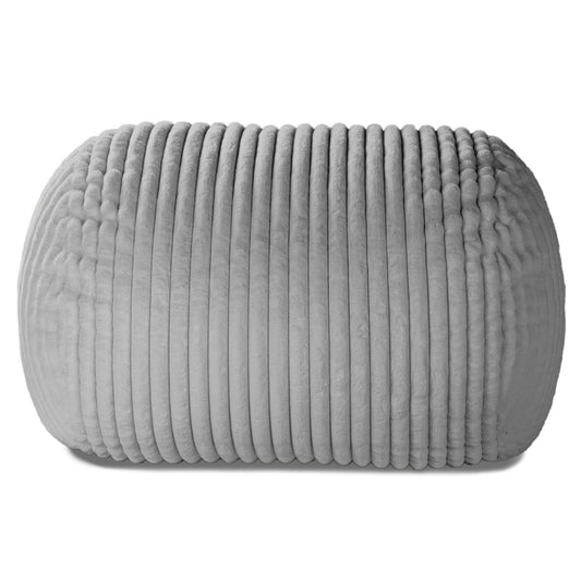 Pouf causeuse en fausse fourrure côtelée - 64 - Gris