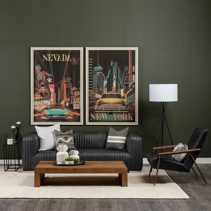 Canapé Ricciardo Cognac en cuir véritable - 86,6 L x 38,6 l x 26,4 H