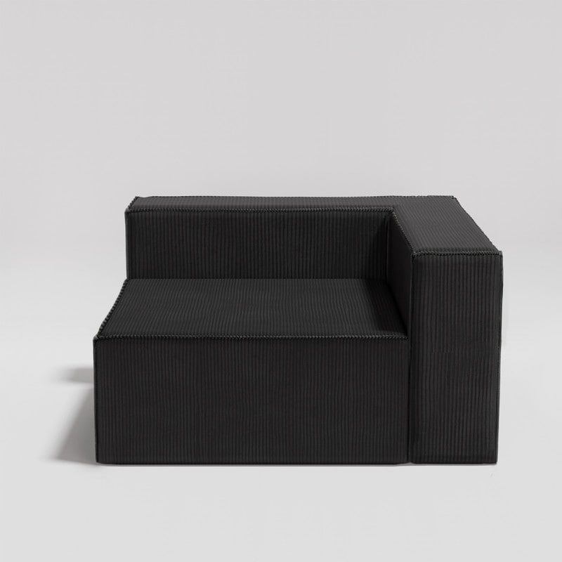 Canapé à compression en velours côtelé avec accoudoir droit