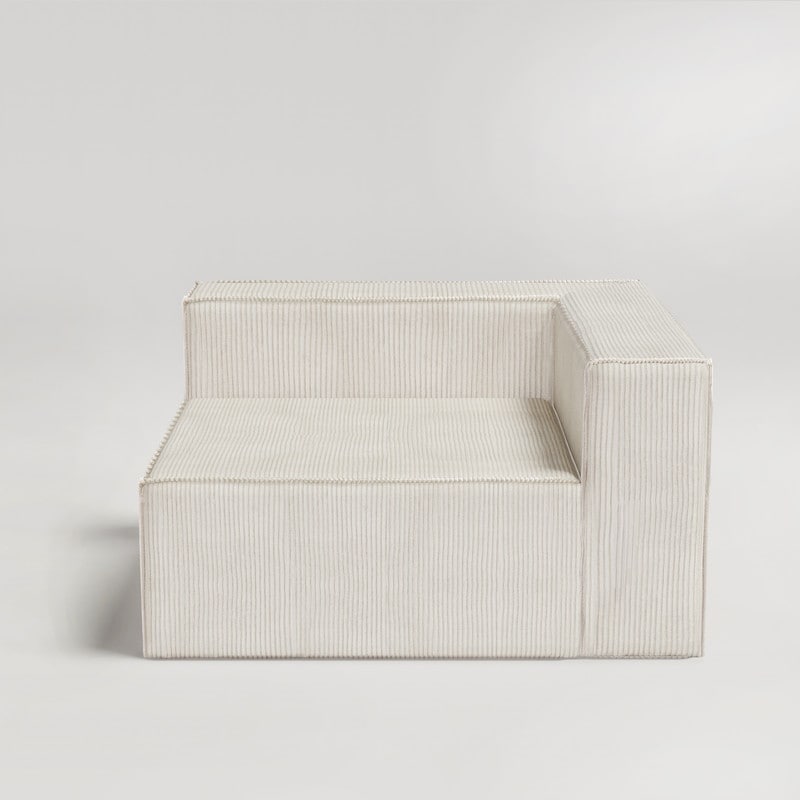 Canapé à compression en velours côtelé avec accoudoir droit