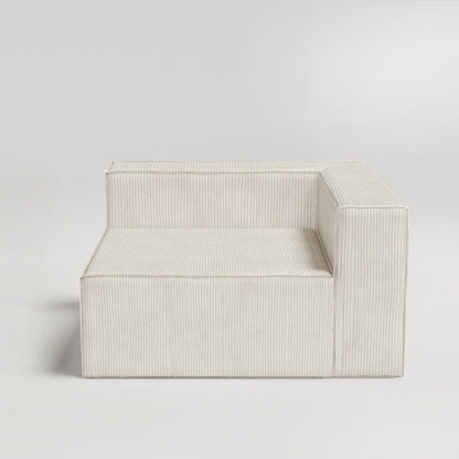 Canapé à compression en velours côtelé avec accoudoir droit