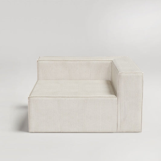 Canapé à compression en velours côtelé avec accoudoir droit