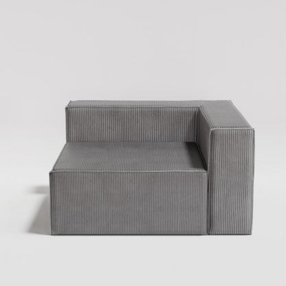 Canapé à compression en velours côtelé avec accoudoir droit