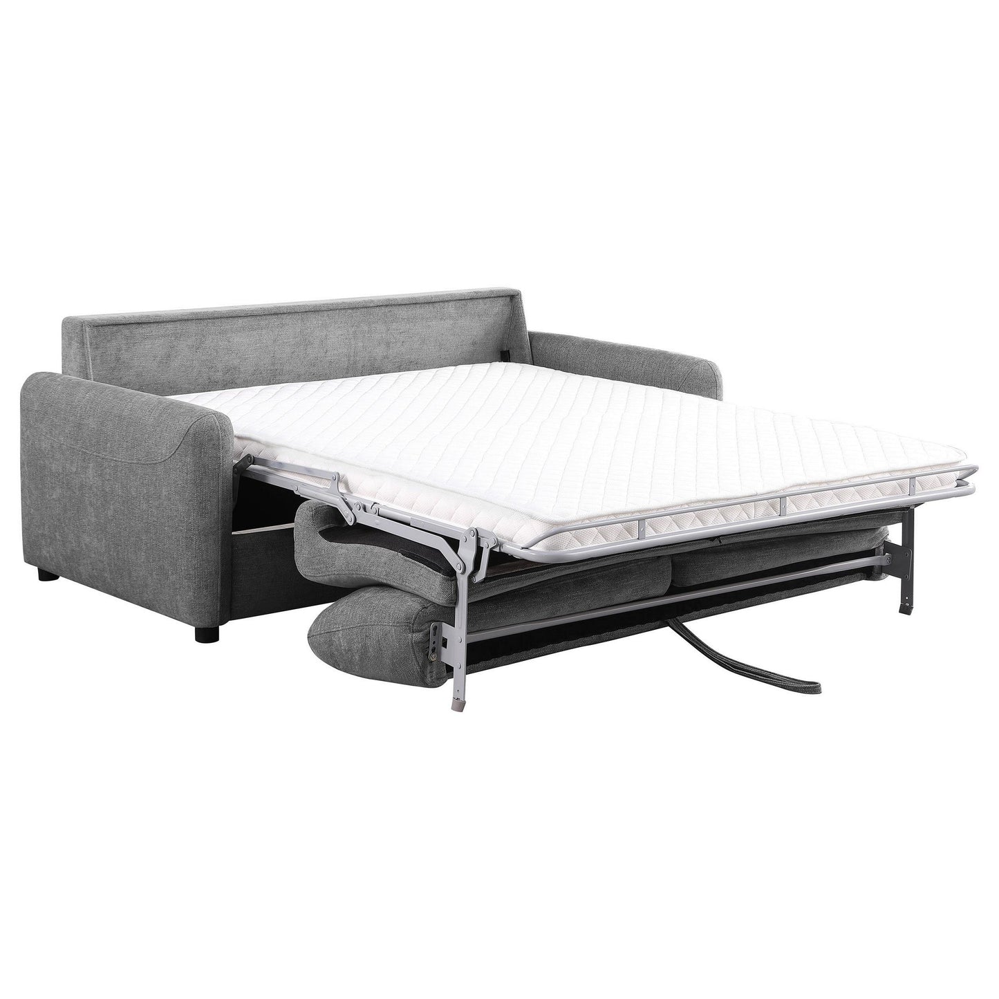 Canapé-lit Rilia avec matelas Queen, tissu gris classique, 74 pouces