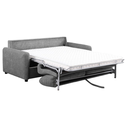 Canapé-lit Rilia avec matelas Queen, tissu gris classique, 74 pouces