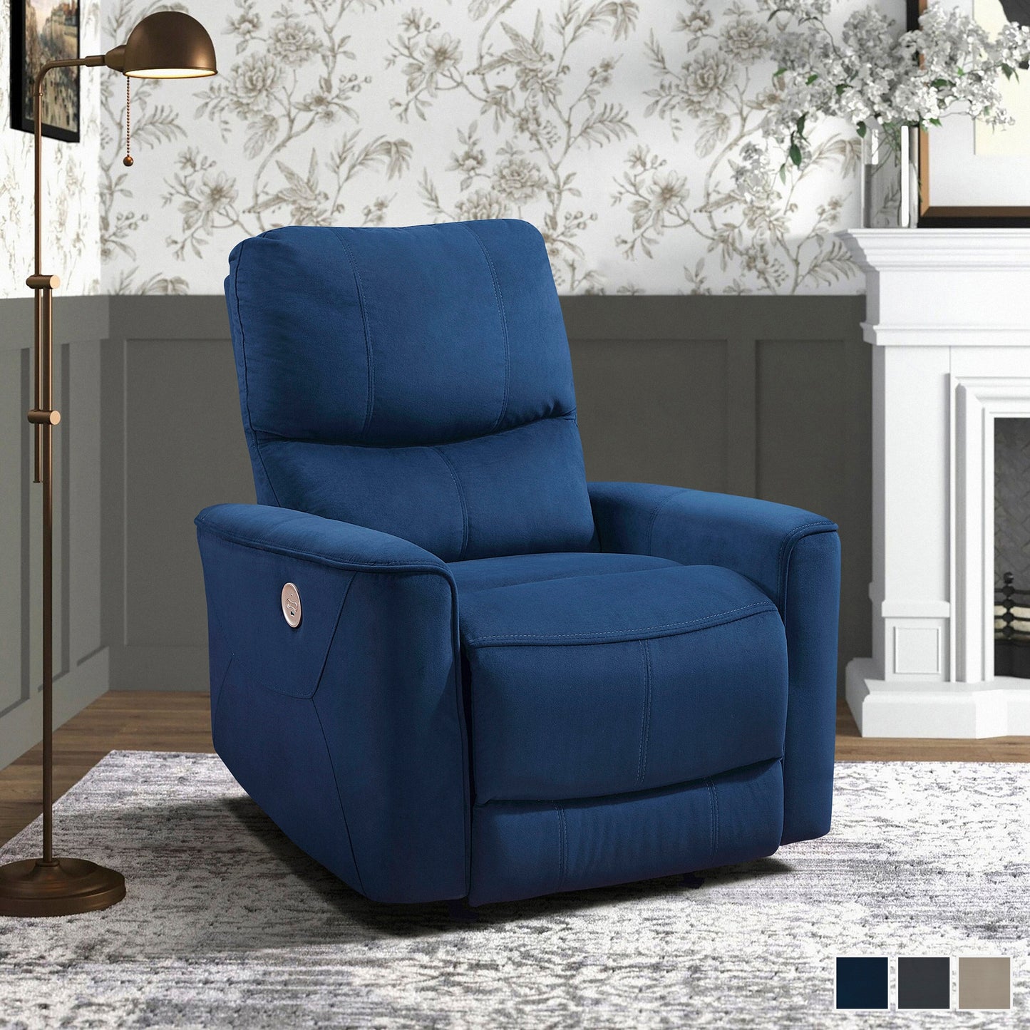 Fauteuil inclinable à bascule électrique Ripon Velvet