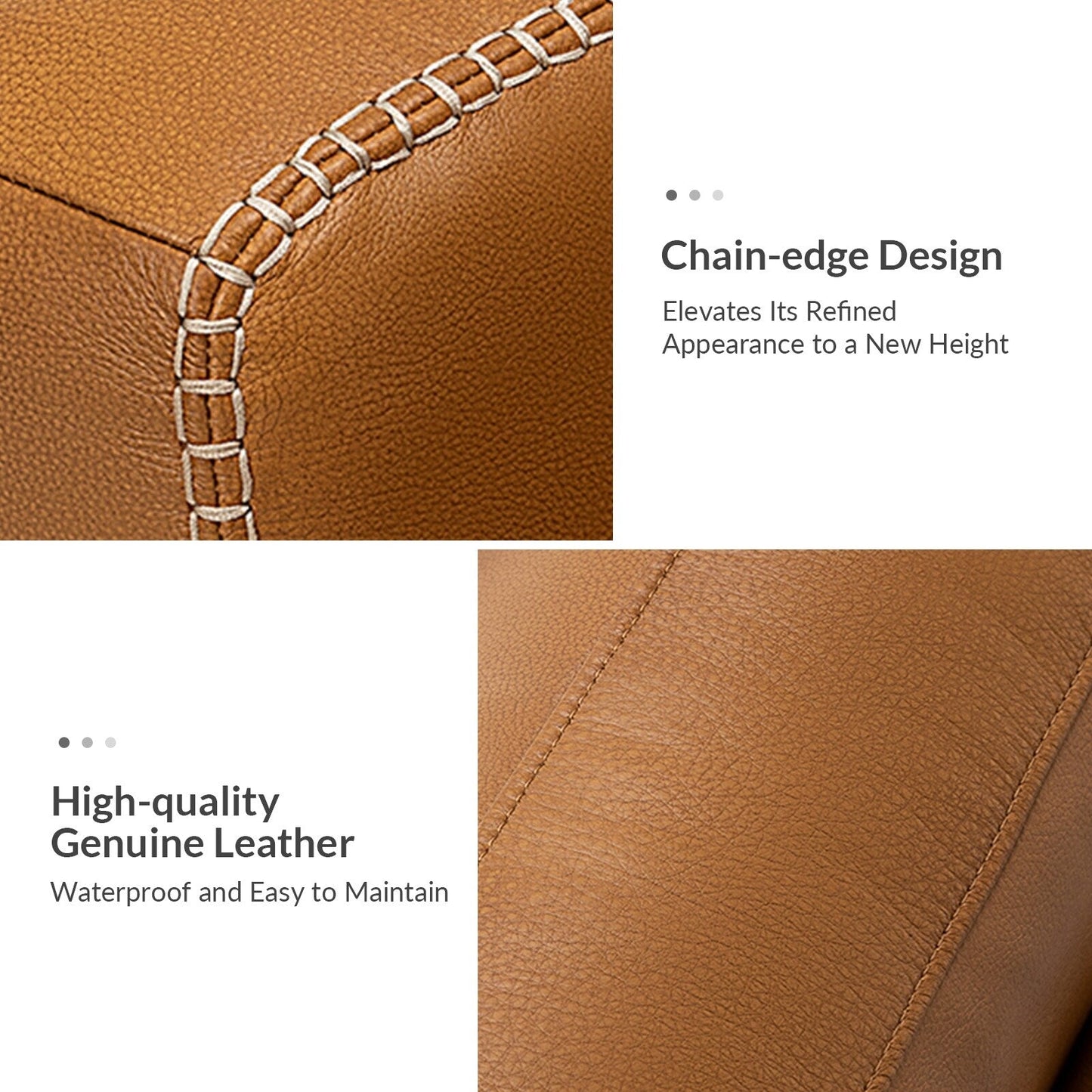 Canapé Rita 81,5 en cuir véritable avec accoudoirs et pieds en bois massif par HULALA HOME