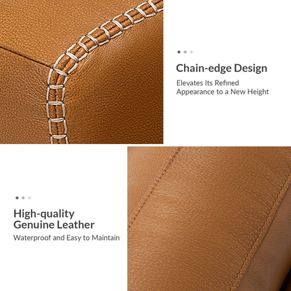 Canapé Rita 81,5 en cuir véritable avec accoudoirs et pieds en bois massif par HULALA HOME