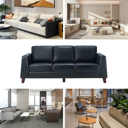 Canapé Rita 81,5 en cuir véritable avec accoudoirs et pieds en bois massif par HULALA HOME