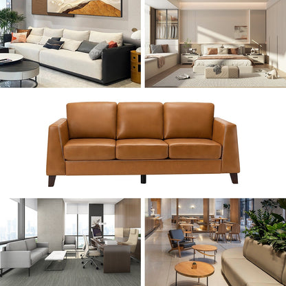 Canapé Rita 81,5 en cuir véritable avec accoudoirs et pieds en bois massif par HULALA HOME