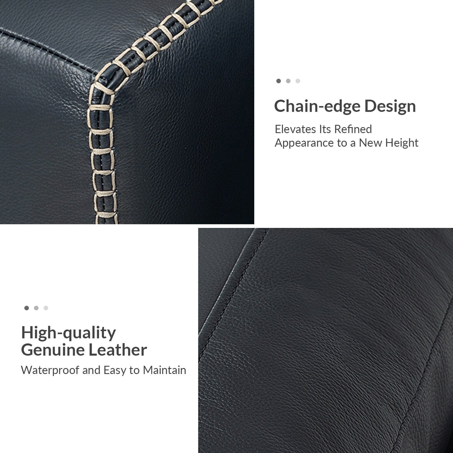 Canapé Rita 81,5 en cuir véritable avec accoudoirs et pieds en bois massif par HULALA HOME