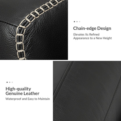 Canapé Rita 81,5 en cuir véritable avec accoudoirs et pieds en bois massif par HULALA HOME