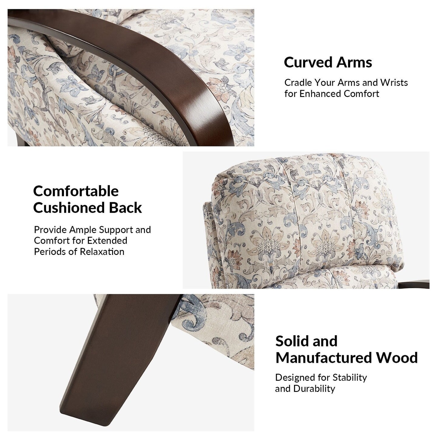 Fauteuil inclinable manuel en cuir véritable Rita par Hulala Home