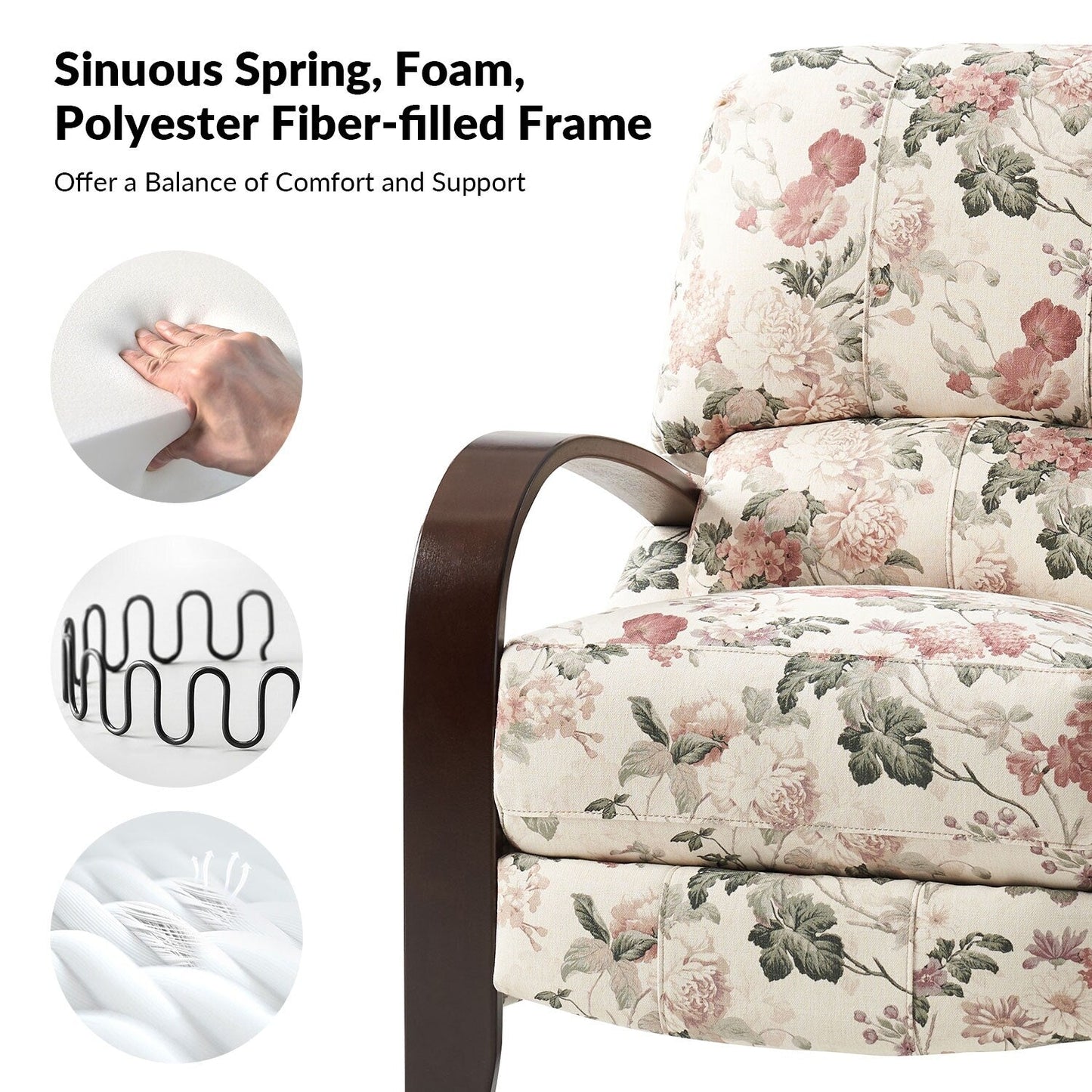 Fauteuil inclinable manuel en cuir véritable Rita par Hulala Home