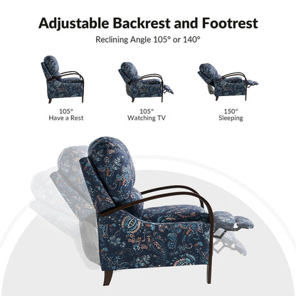 Fauteuil inclinable manuel en cuir véritable Rita par Hulala Home