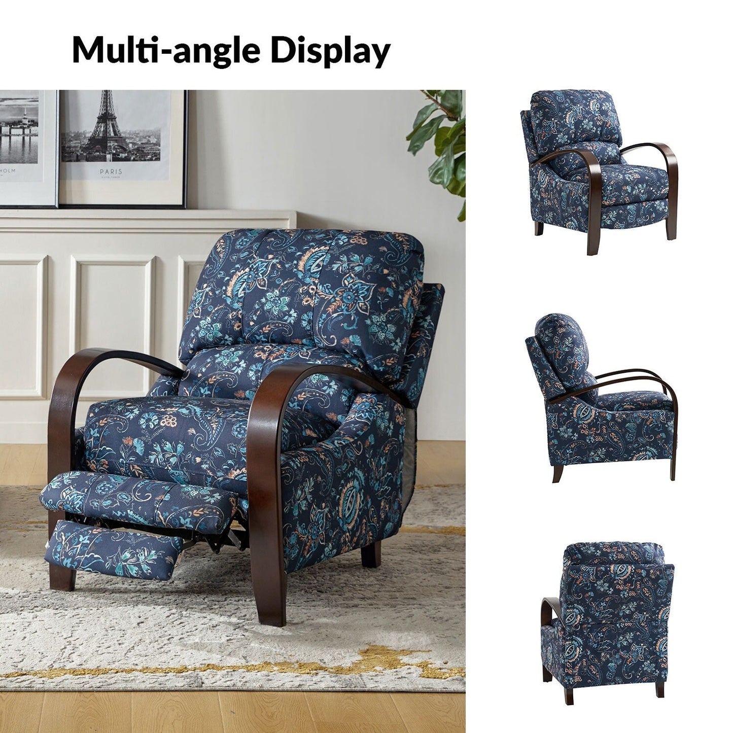 Fauteuil inclinable manuel en cuir véritable Rita par Hulala Home