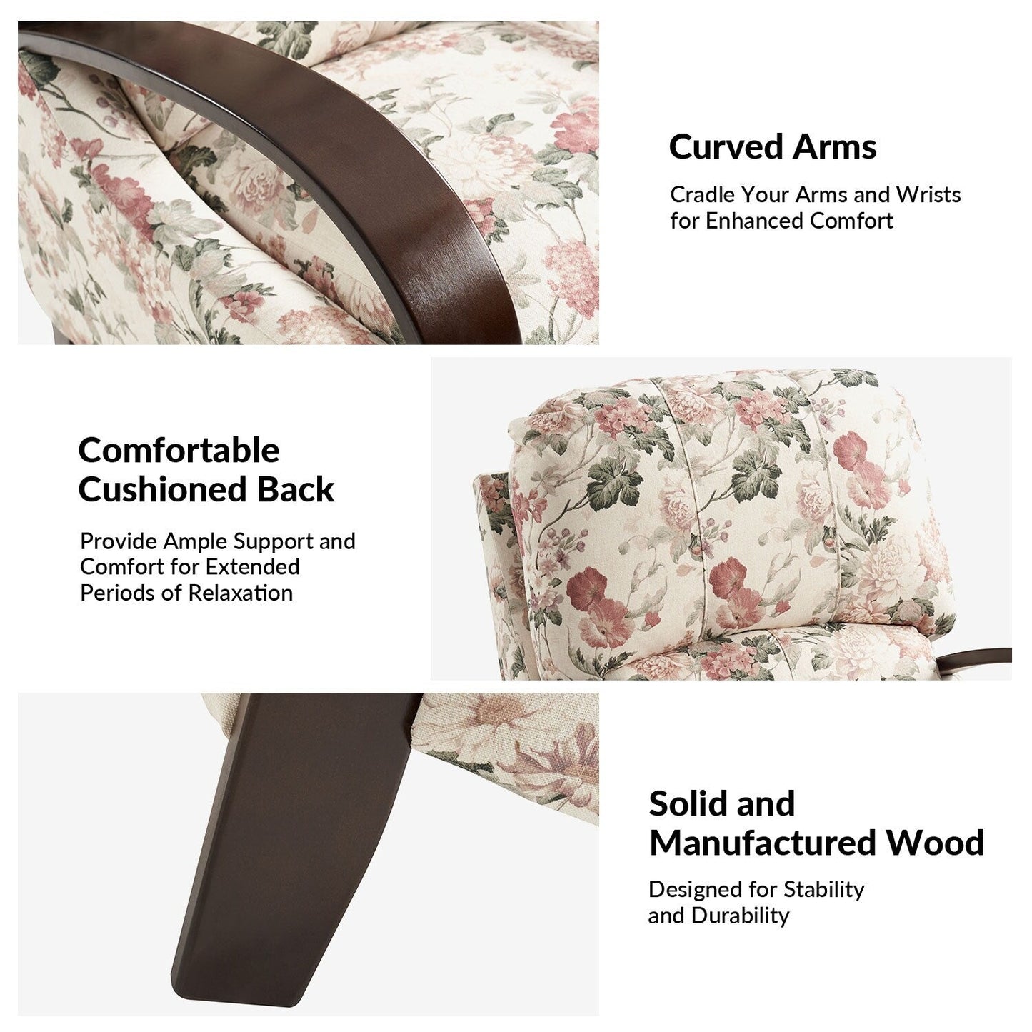 Fauteuil inclinable manuel en cuir véritable Rita par Hulala Home