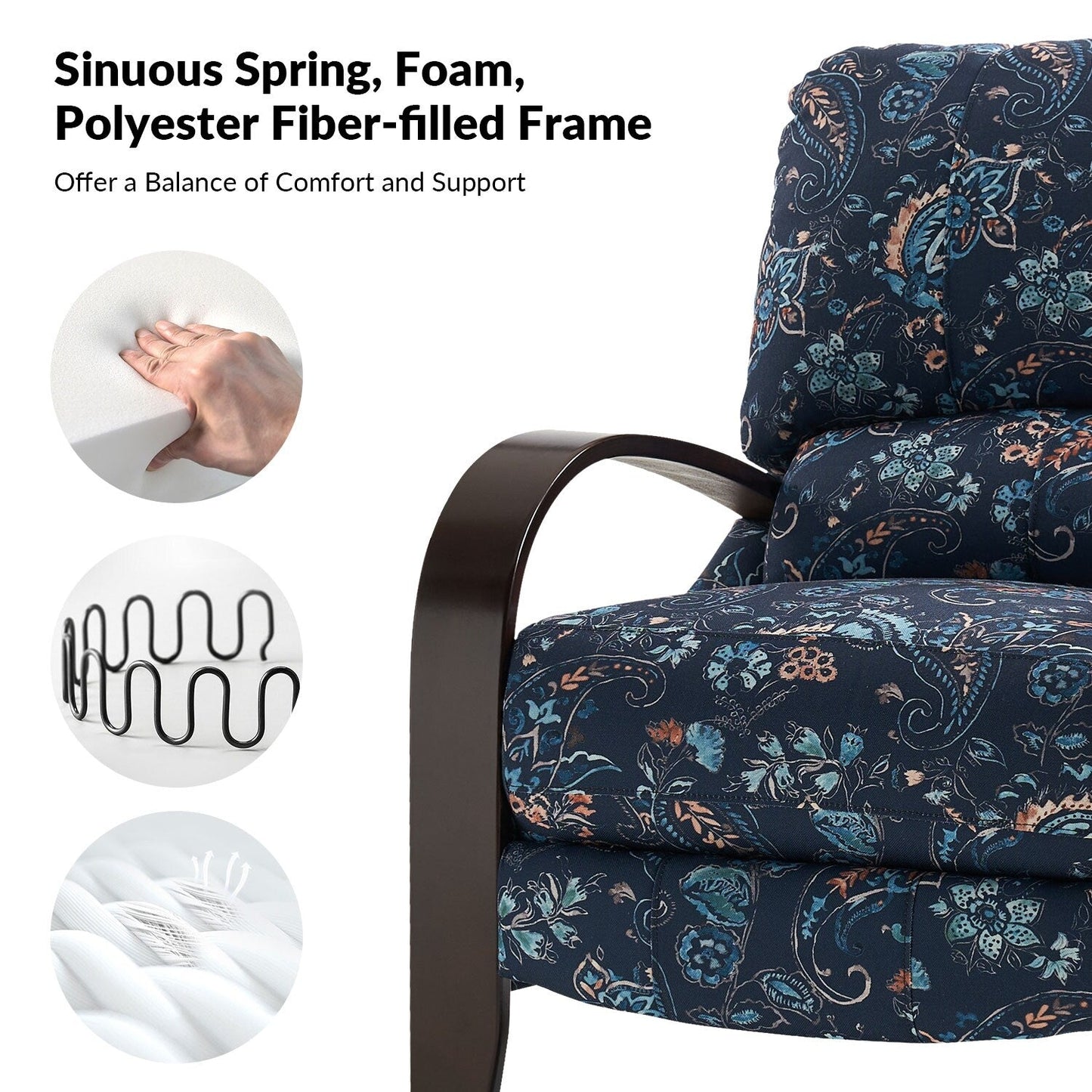 Fauteuil inclinable manuel en cuir véritable Rita par Hulala Home