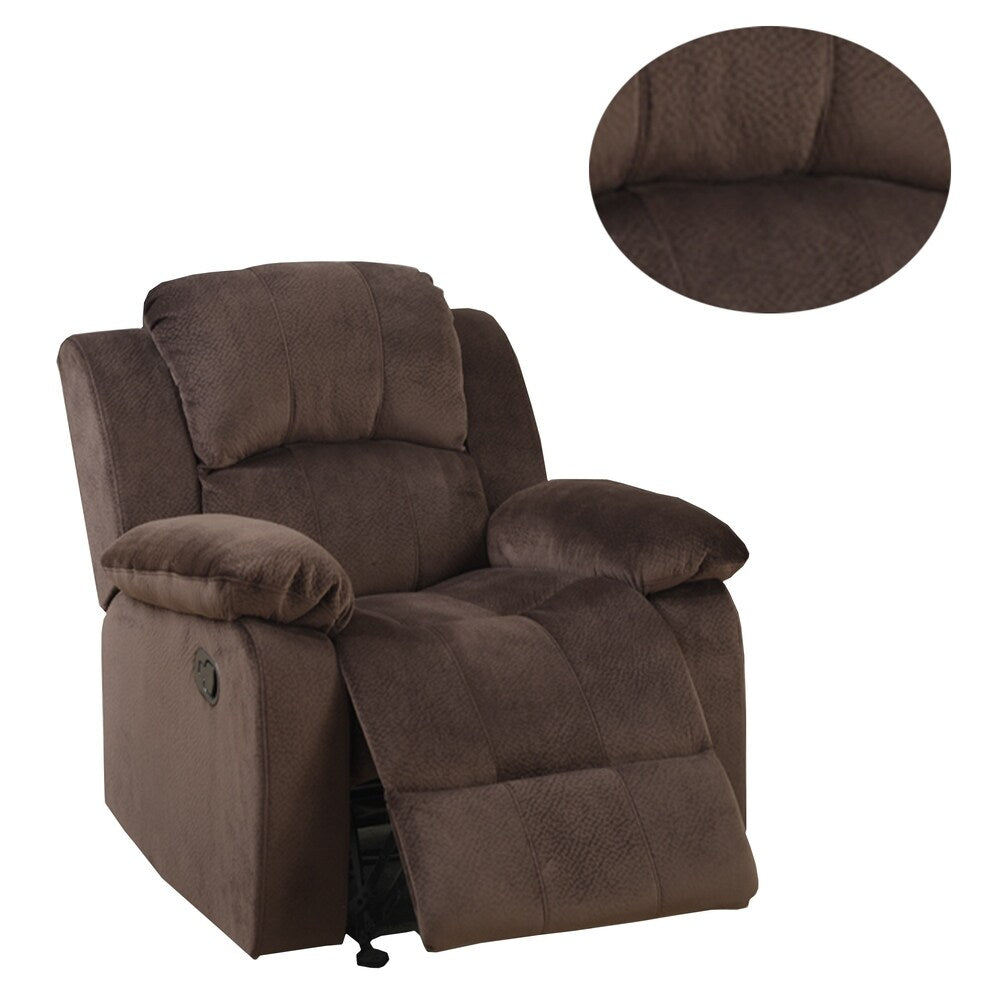 Fauteuil inclinable à bascule en daim marron chocolat