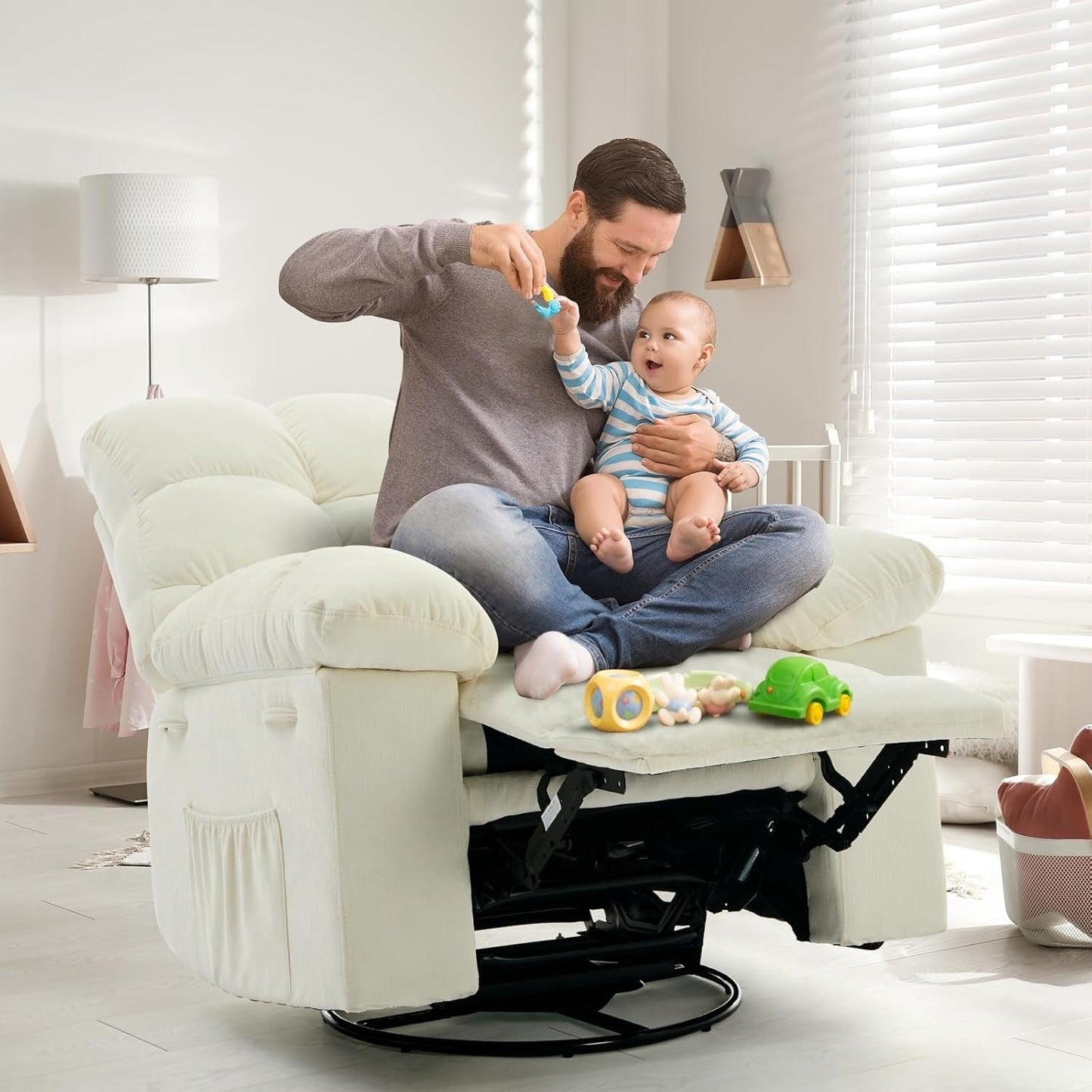 Fauteuil à bascule pivotant à 360°