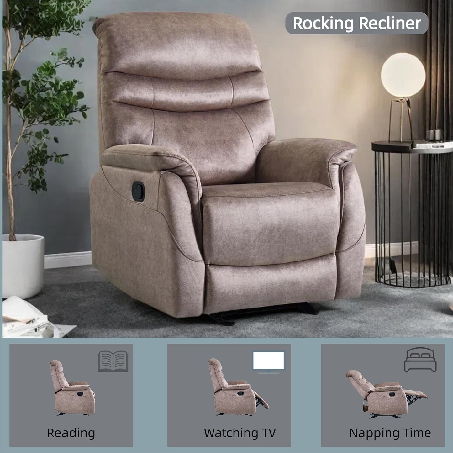 Fauteuil inclinable à bascule pour salon